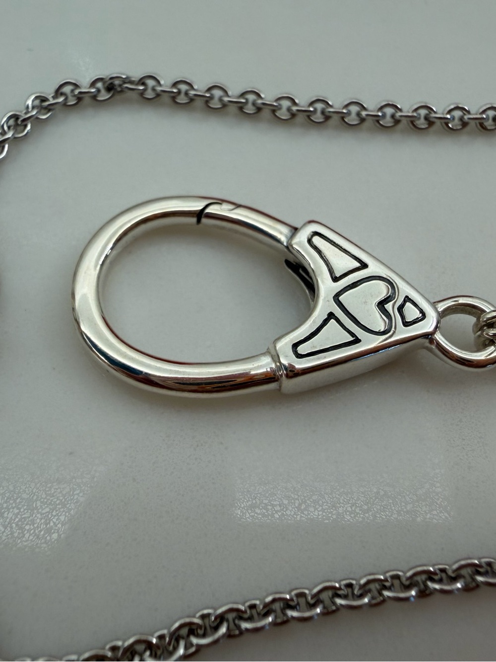 Traced Heart Changeable Charm Holder Necklace New .925 24"